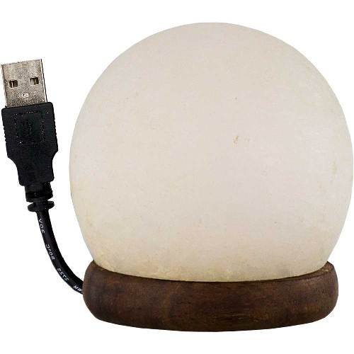 Salt lamp with usb cord & led light sphere