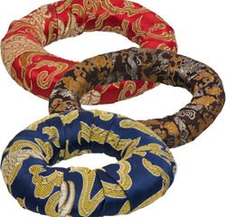 Singing Bowl Cushion 6-inch Satin Brocade Ring