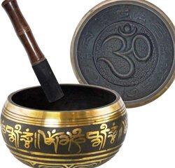 Singing Bowl rounded large OM Black & Gold (Each)