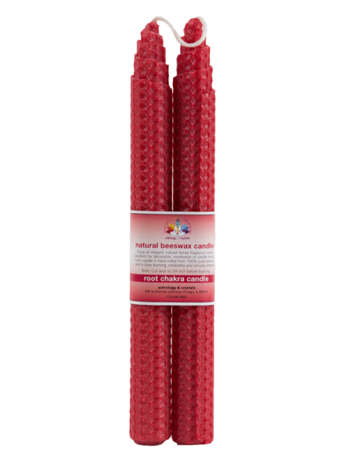 Red beeswax chakra candle