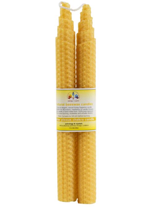 Yellow beeswax chakra candle
